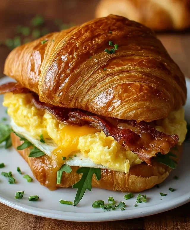 Killer Maple Mustard Croissant Breakfast Sandwiches