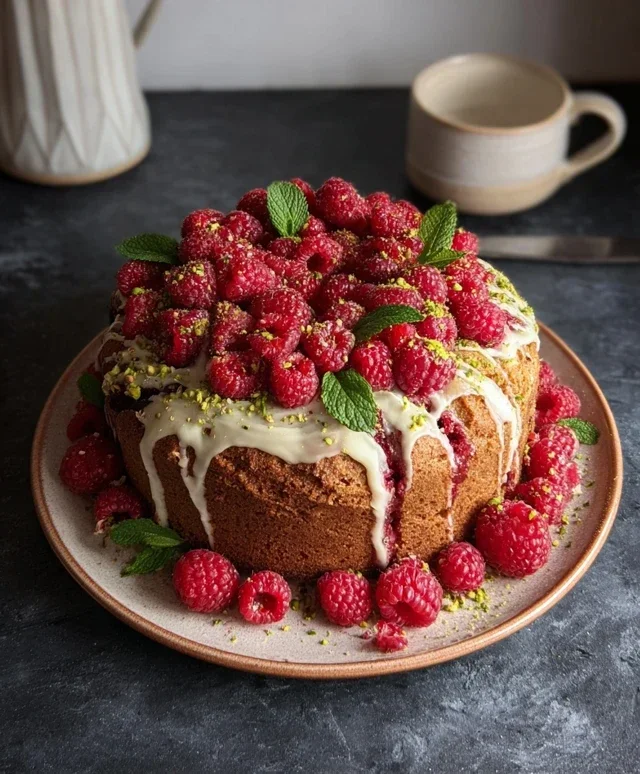 Pistachio Raspberry Cake