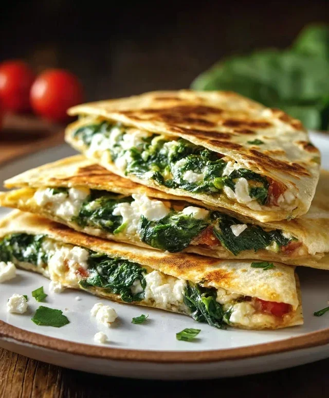 Spinach and Feta Quesadillas
