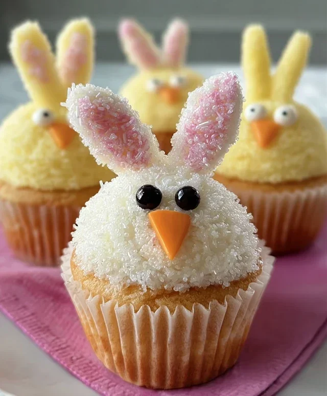 Easter Bunny and Chick Cupcakes