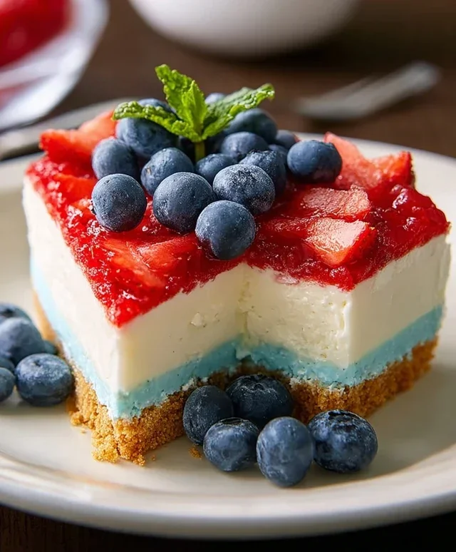 No Bake Patriotic Cheesecake