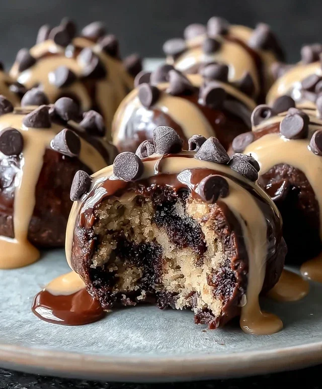 Chocolate Chip Cookie Dough Brownie Bombs
