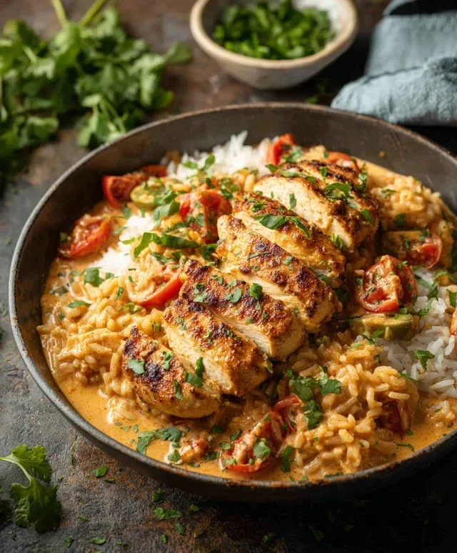 High Protein Creamy Cajun Chicken Rice