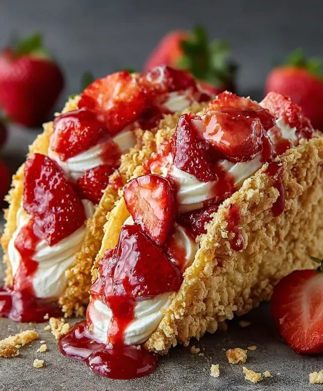 Strawberry Crunch Cheesecake Tacos