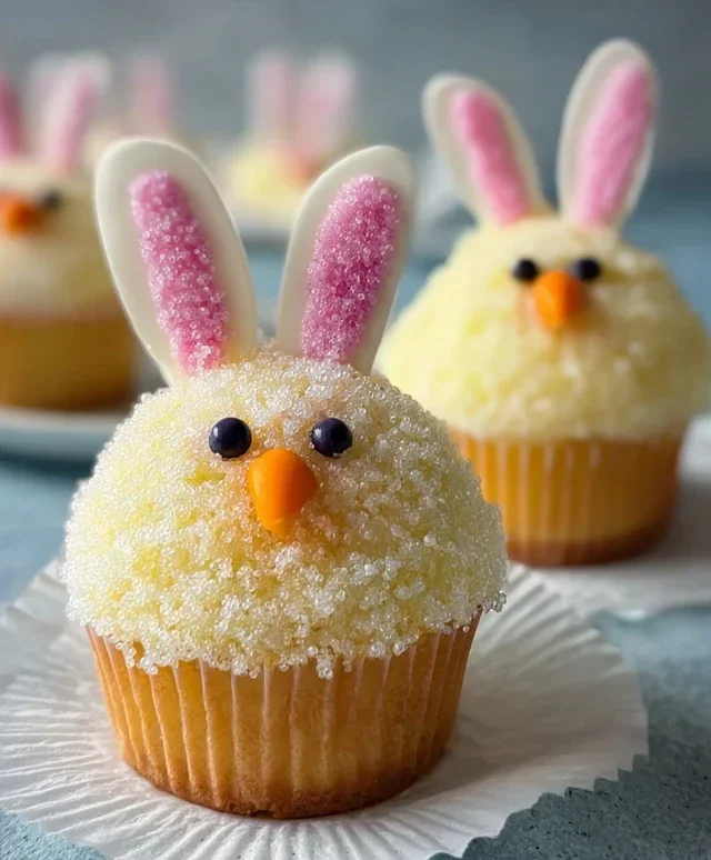 Easter Bunny and Chick Cupcakes