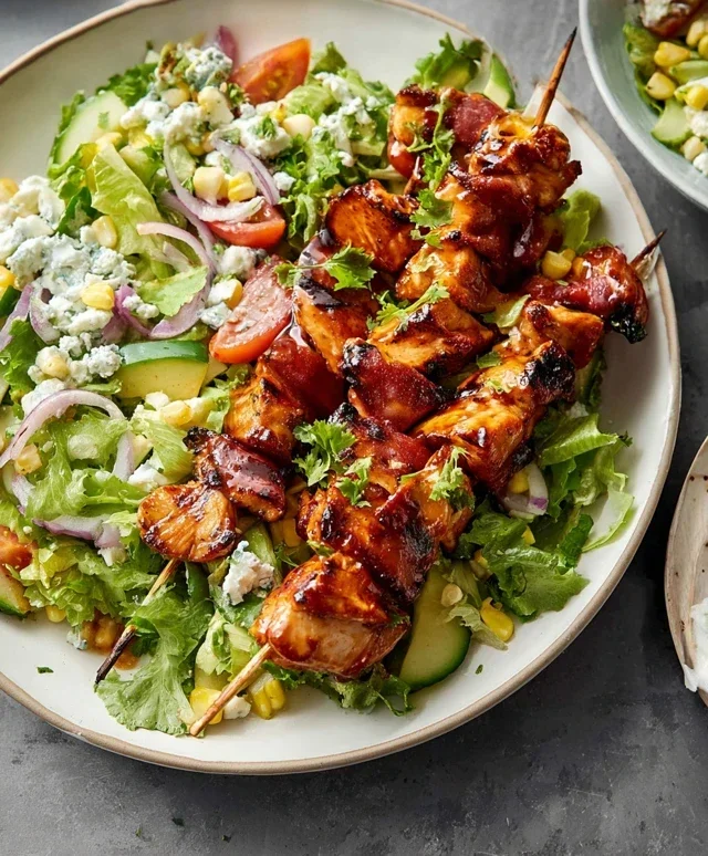 BBQ Chicken Skewer Salad