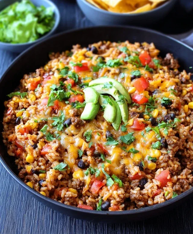 Cheesy Taco Rice Skillet