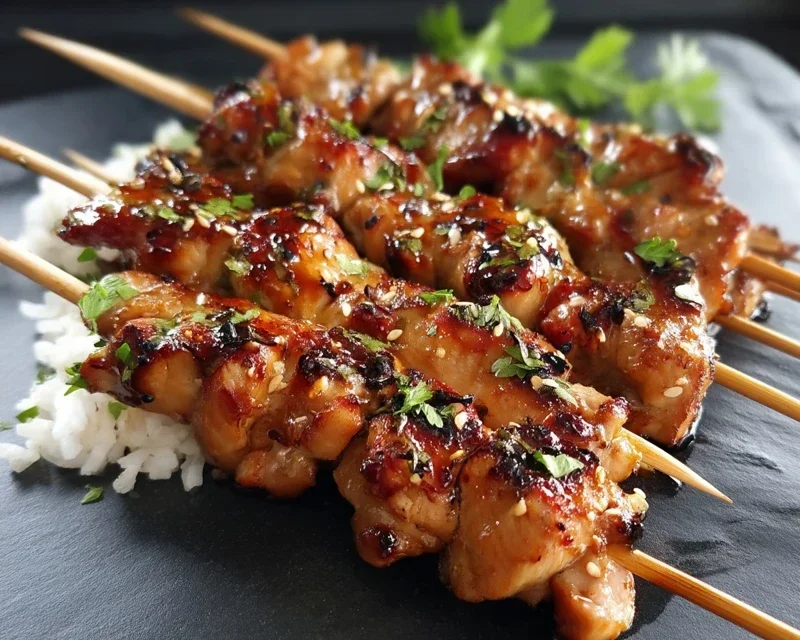 Sticky Bourbon Extract Extract Chicken Skewers