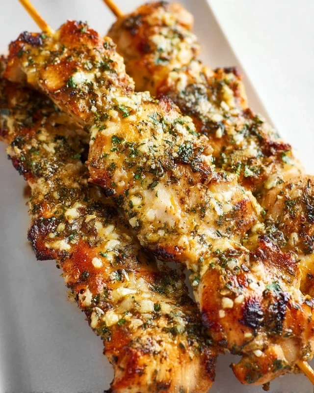 Ranch Garlic Parmesan Chicken Skewers