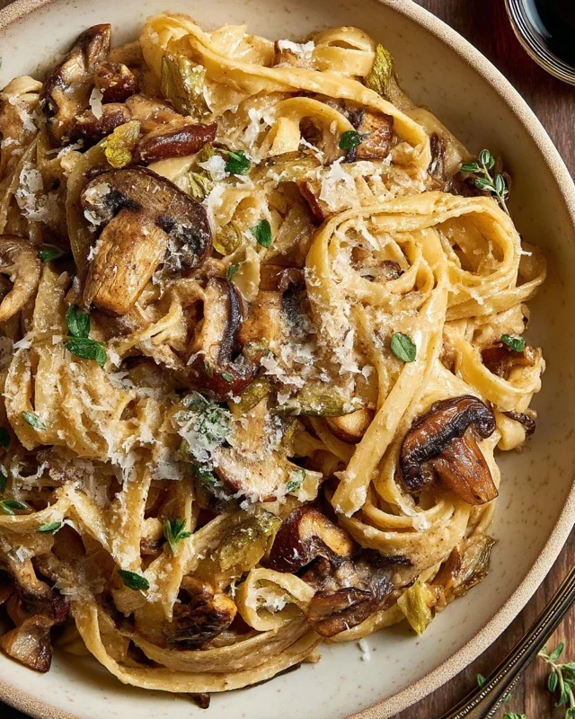Caramelized Leek and Mushroom Gruyere Pasta