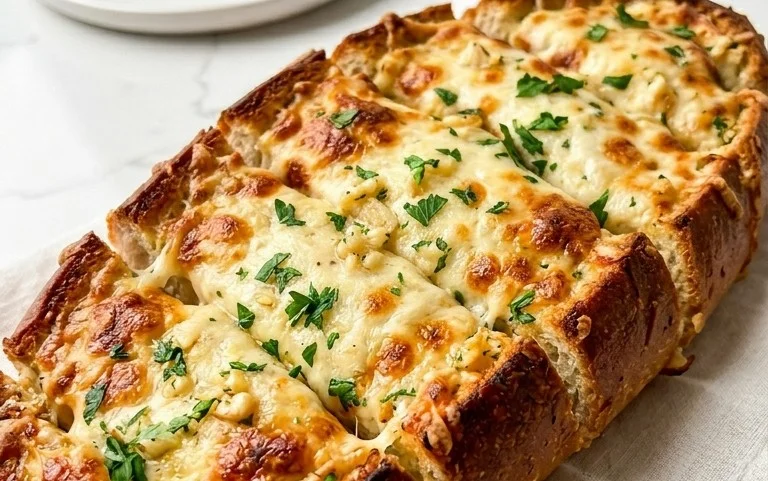 BEST CHEESY GARLIC BREAD RECIPE
