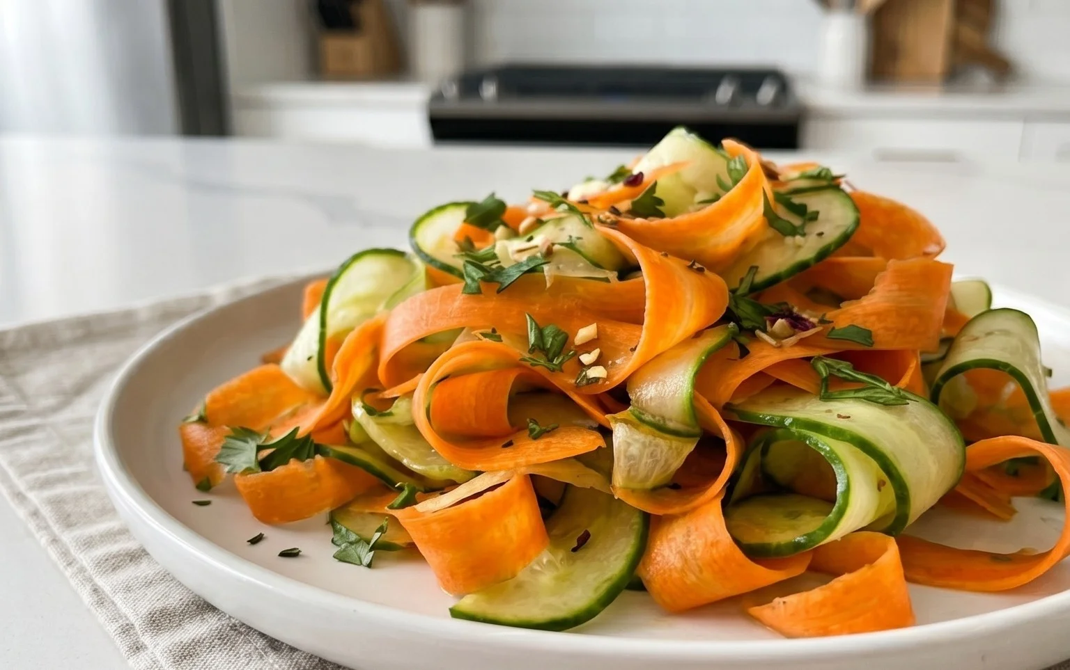 Carrot and Cucumber Ribbon Salad