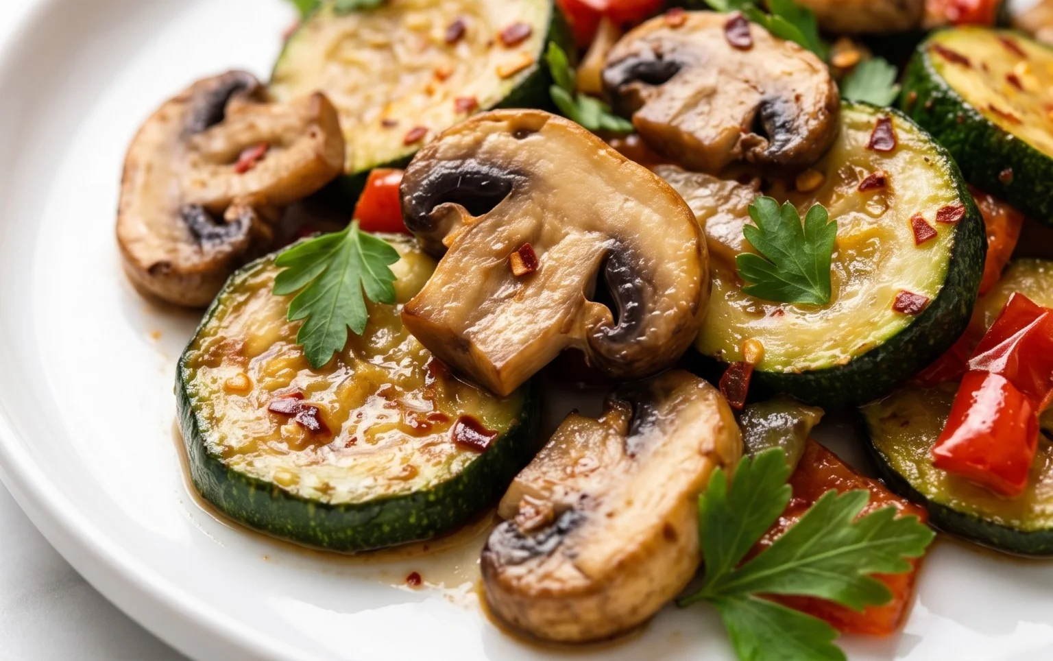Skillet Zucchini and Mushrooms