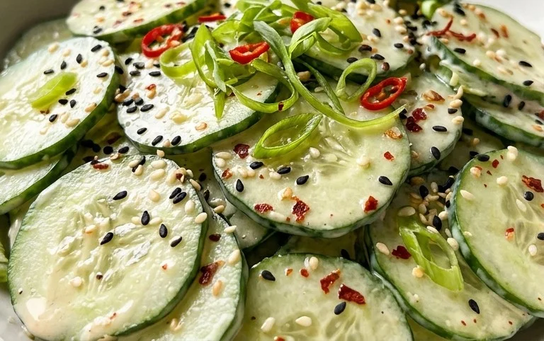 Creamy Asian Cucumber Salad Bowl
