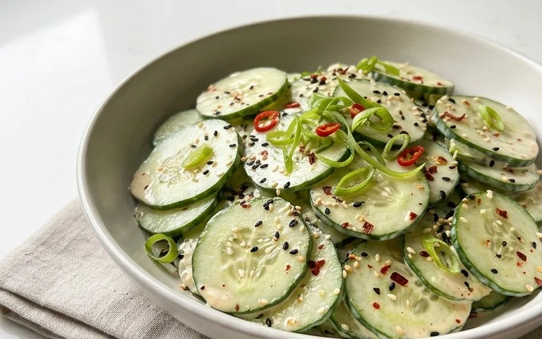 Creamy Asian Cucumber Salad Bowl