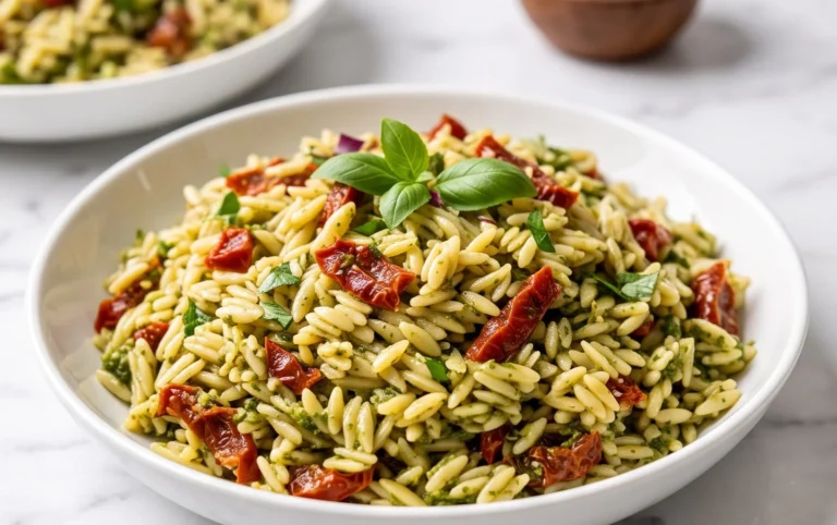 Sun Dried Tomato Orzo Pesto Salad