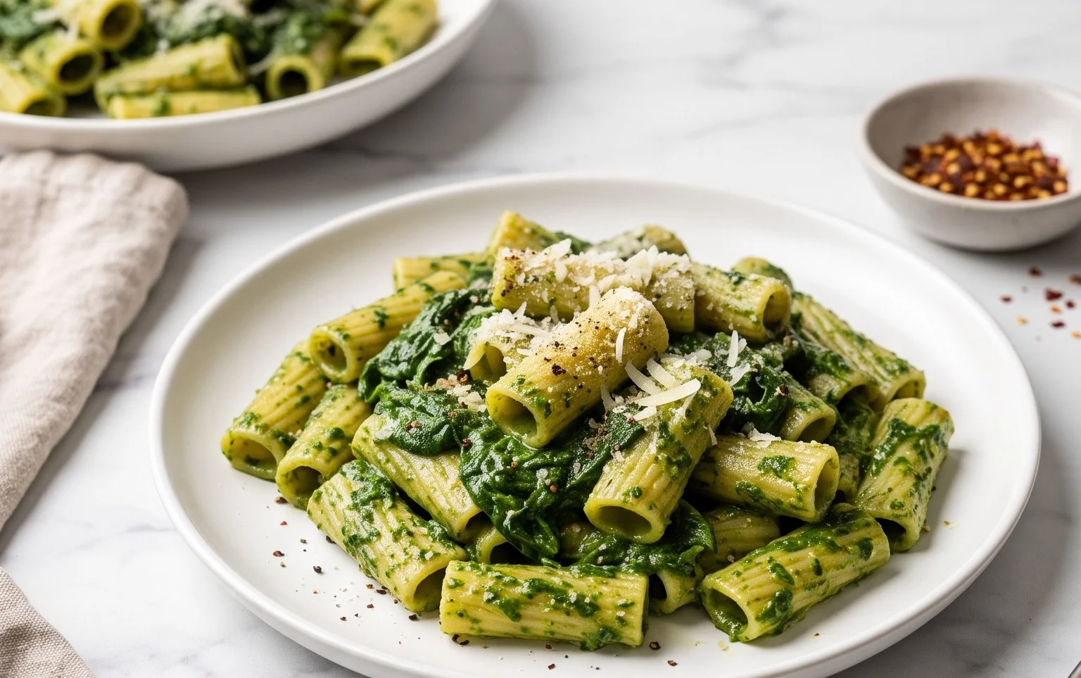 Pasta with Spinach Sauce