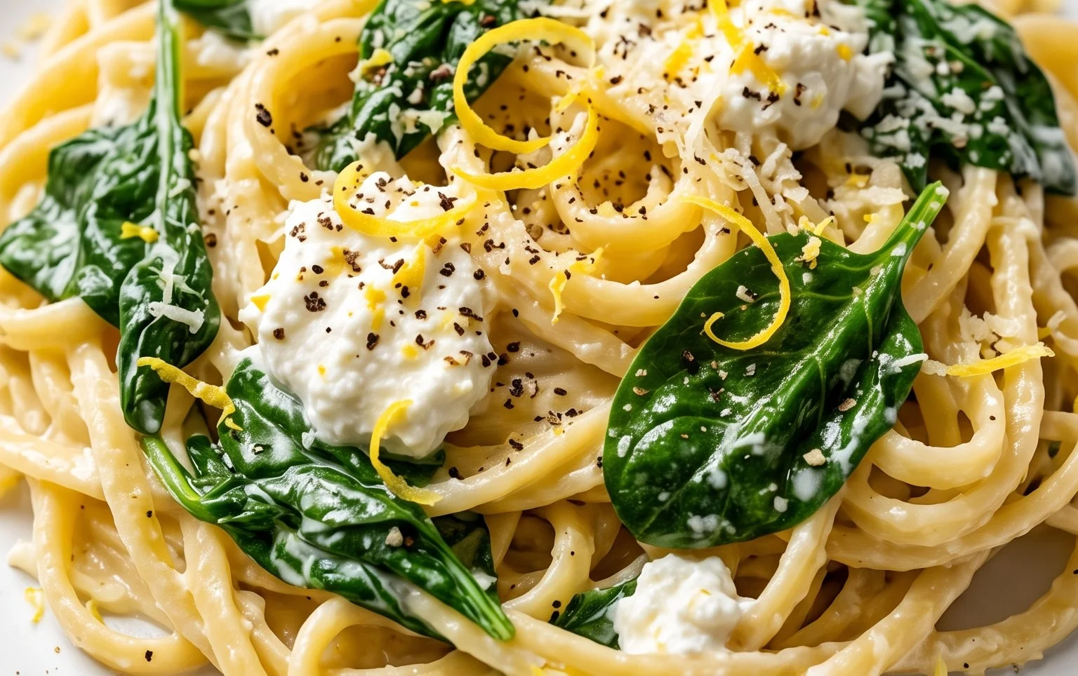 Lemon ricotta pasta & spinach