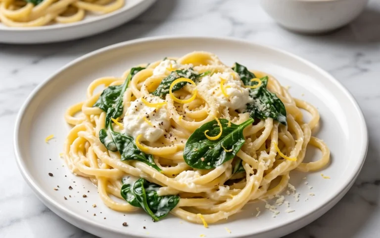 Lemon ricotta pasta & spinach