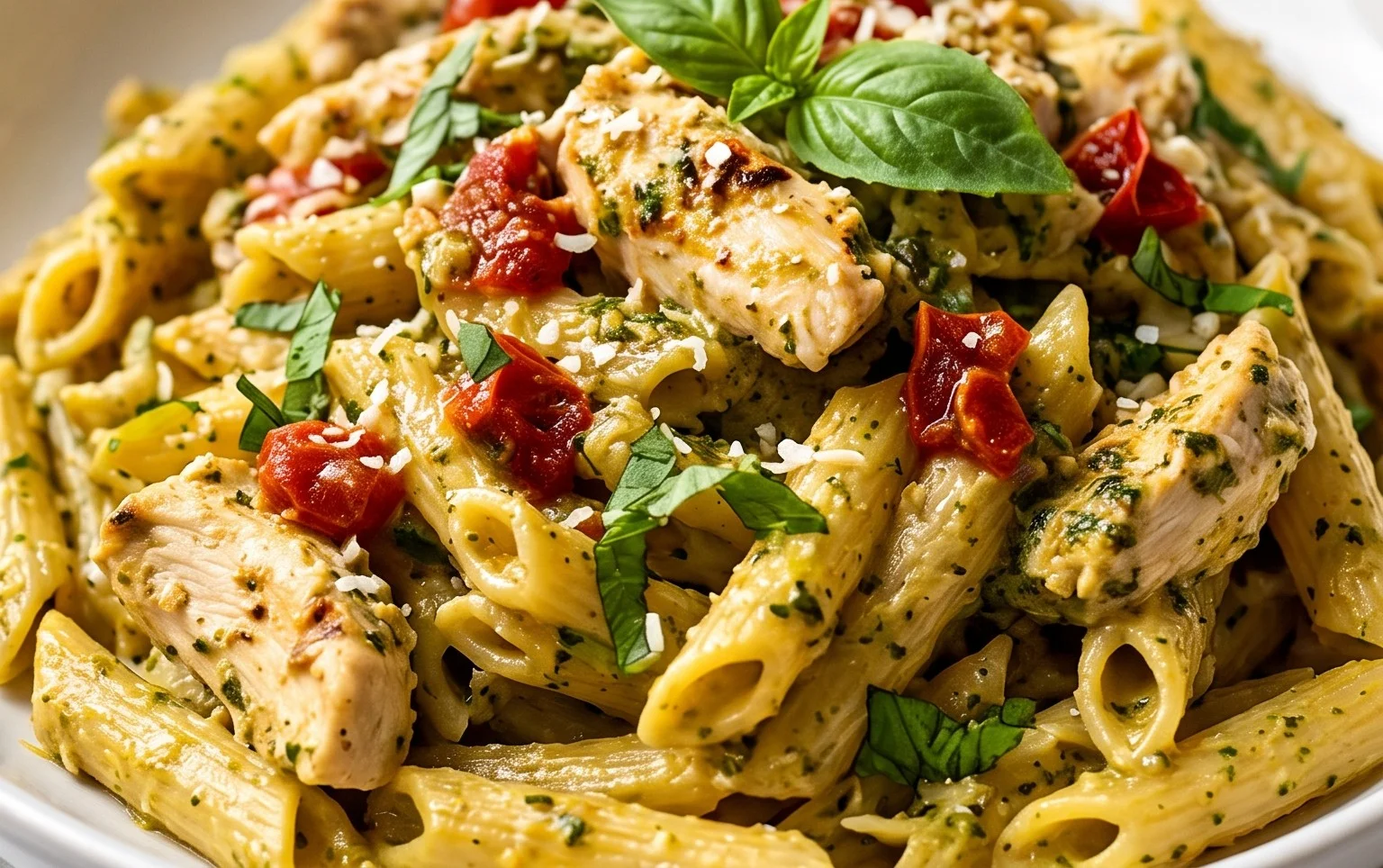 Creamy Chicken Pesto Pasta