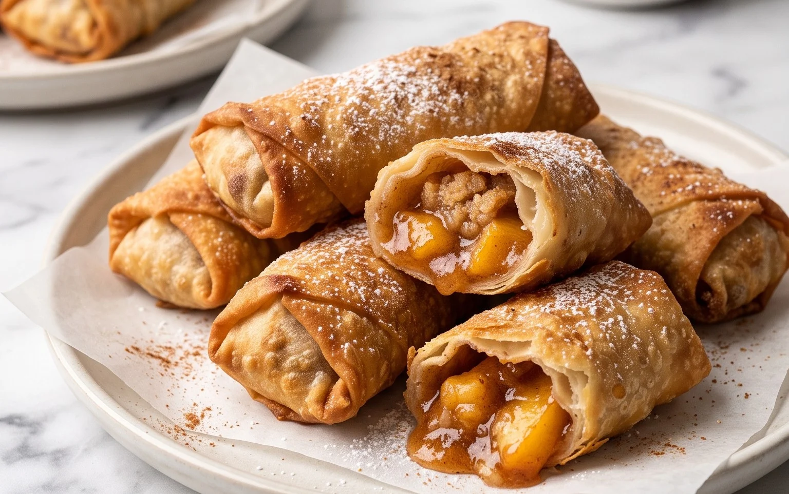 Peach Cobbler Egg Rolls