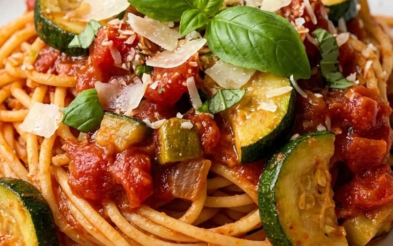Healthy Tomato Zucchini Pasta