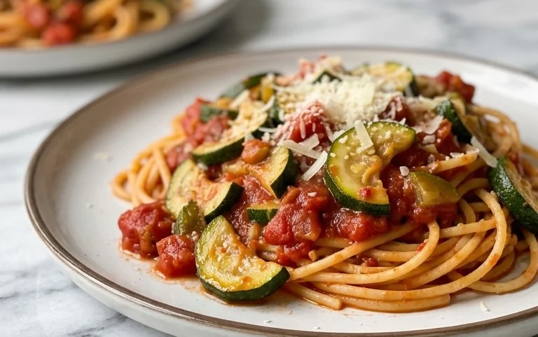 Healthy Tomato Zucchini Pasta