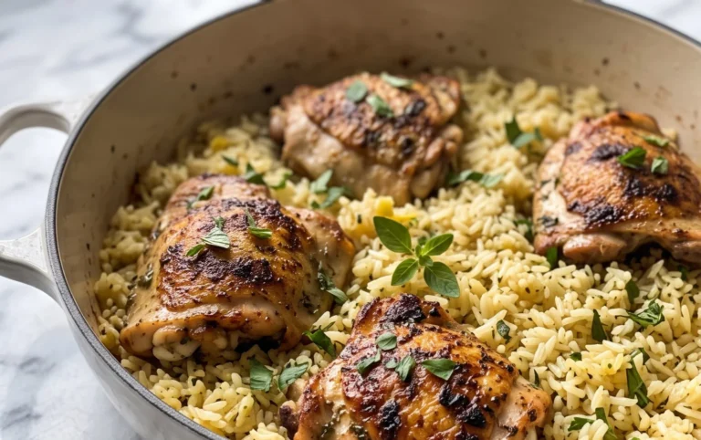 Greek Chicken and Lemon Rice (30 Minutes, One-Pot)