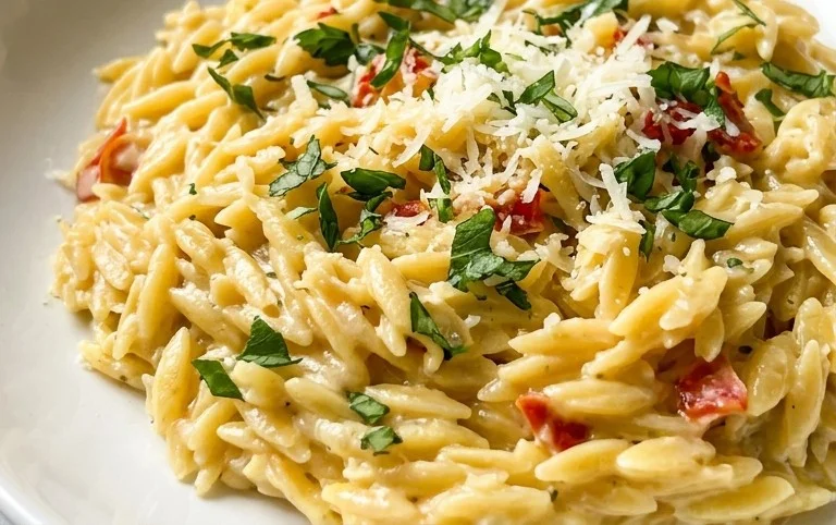 Creamy Garlic Parmesan Orzo