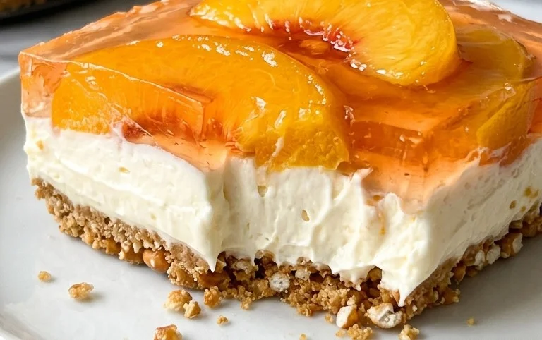 Peach Pretzel Salad Dessert