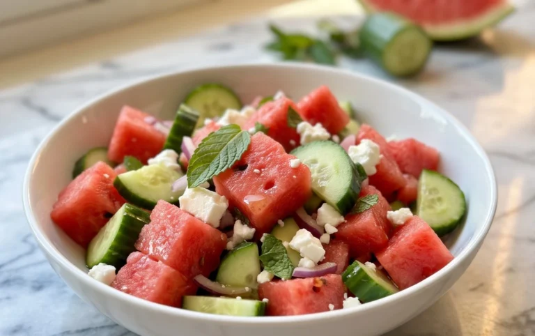 Watermelon Salad with Cucumber and Feta