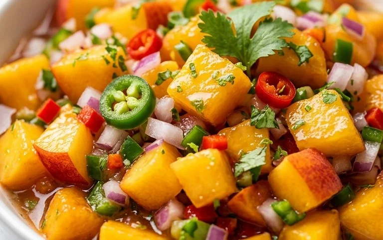 Sweet & Spicy Peach Salsa Canning Recipe