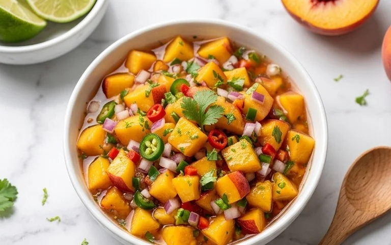 Sweet & Spicy Peach Salsa Canning Recipe