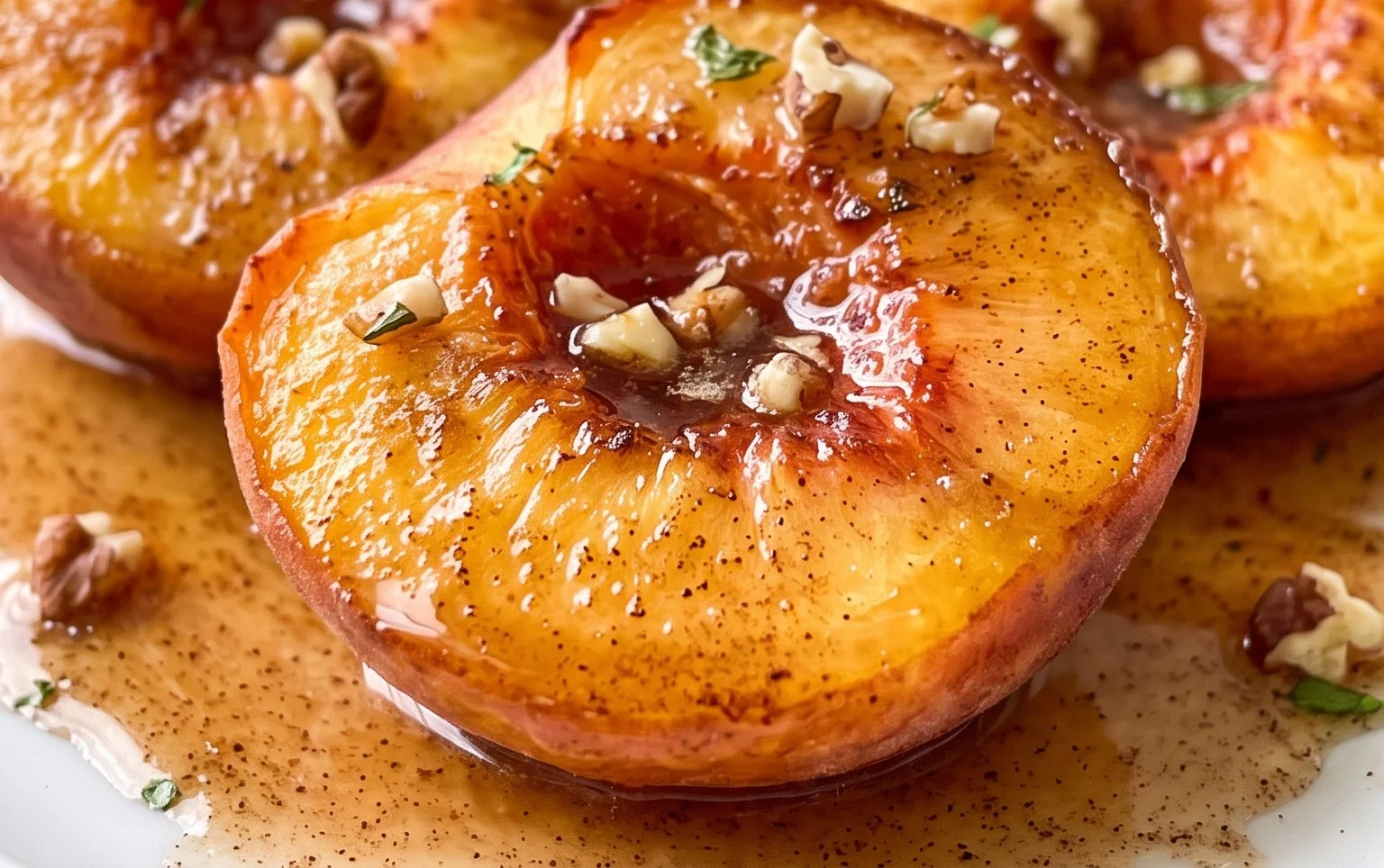 Cinnamon Sugar Baked Peaches