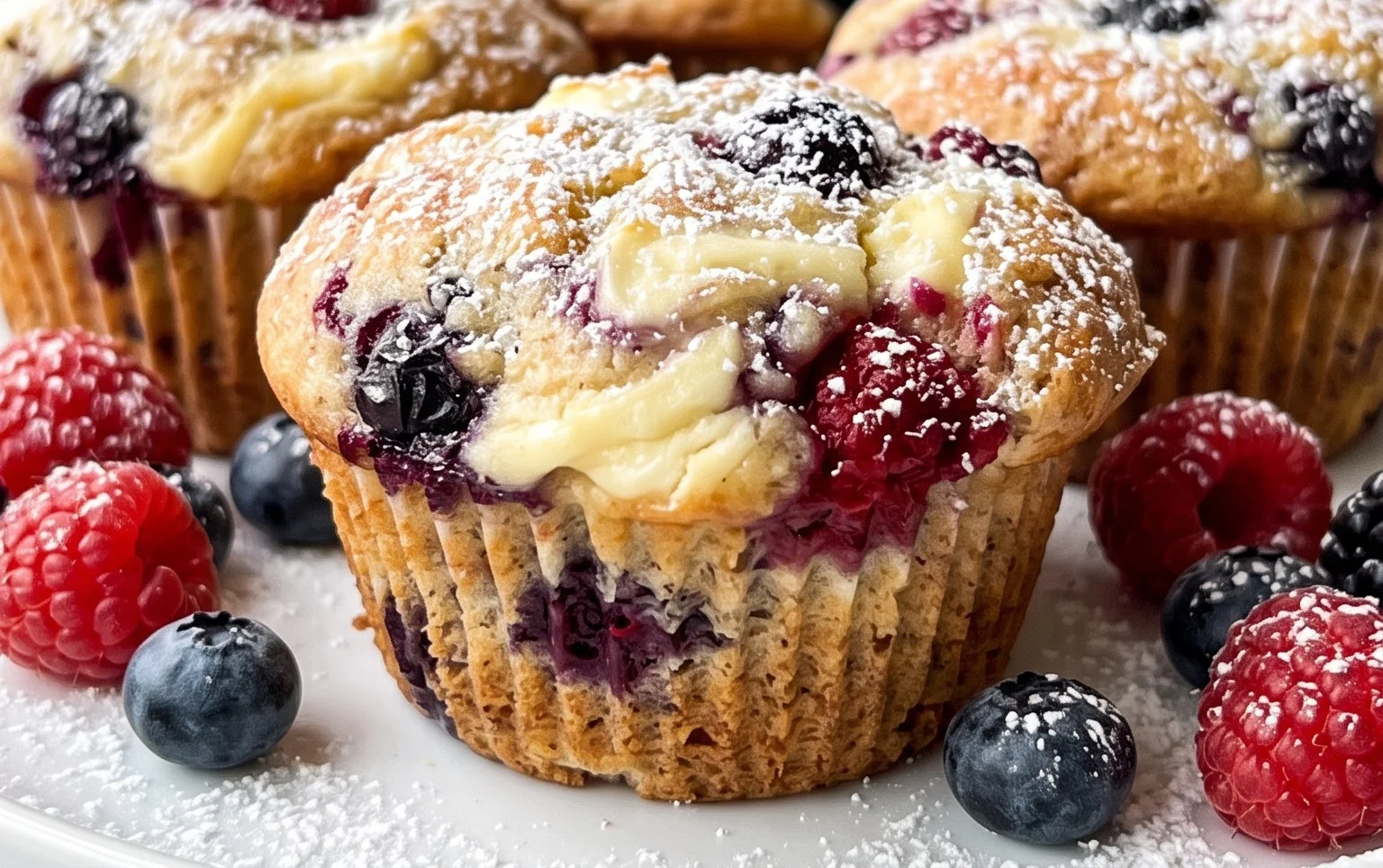 Berry Cream Cheese Muffins