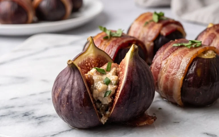 Beef Bacon Wrapped Stuffed Figs
