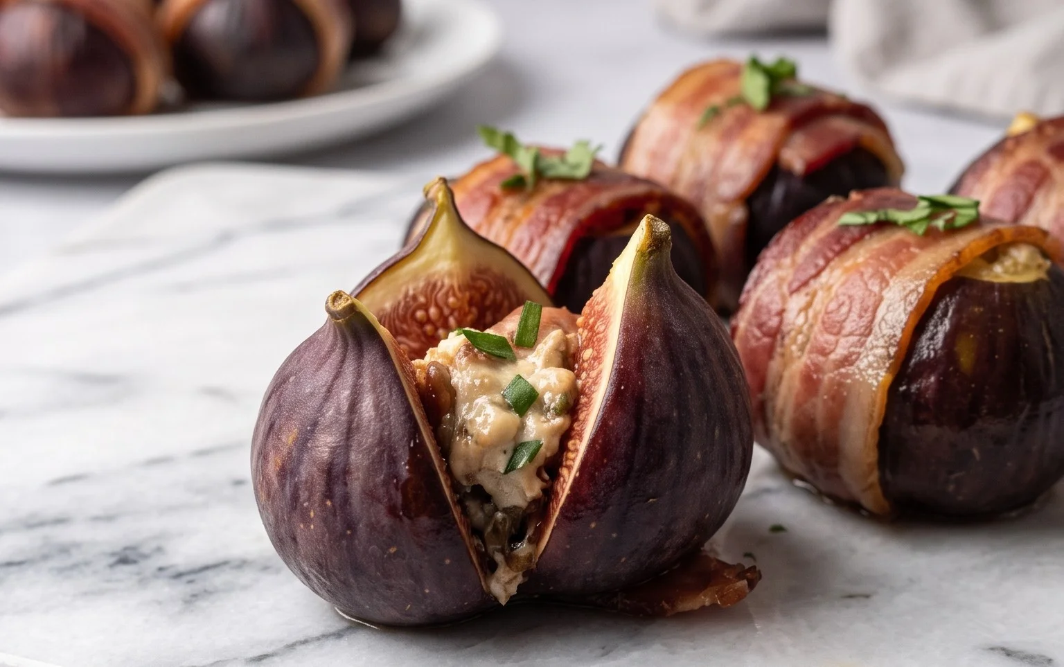 Beef Bacon Wrapped Stuffed Figs