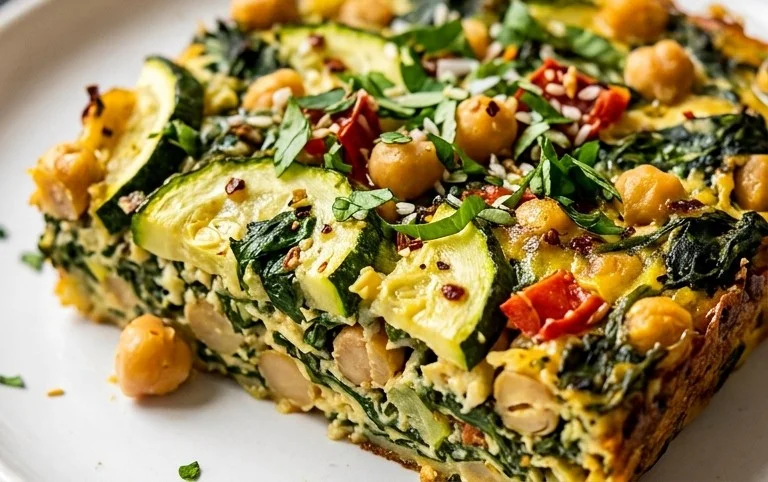 Spinach Zucchini Chickpea Bake