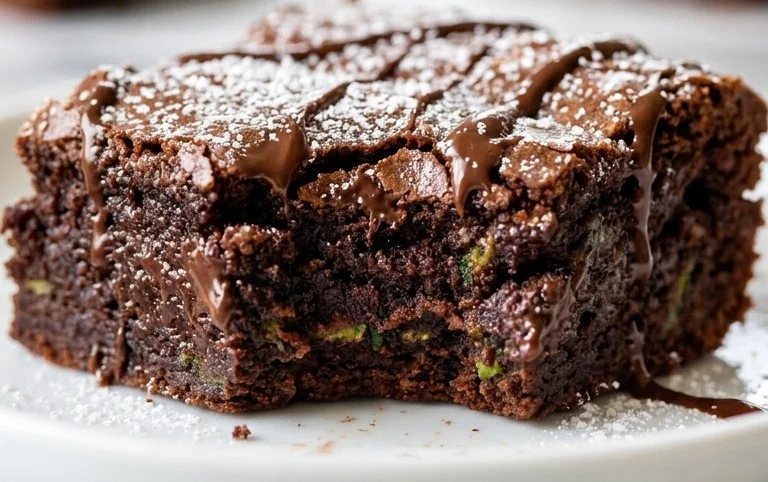 Fudgy Dark Chocolate Zucchini Brownies Recipe