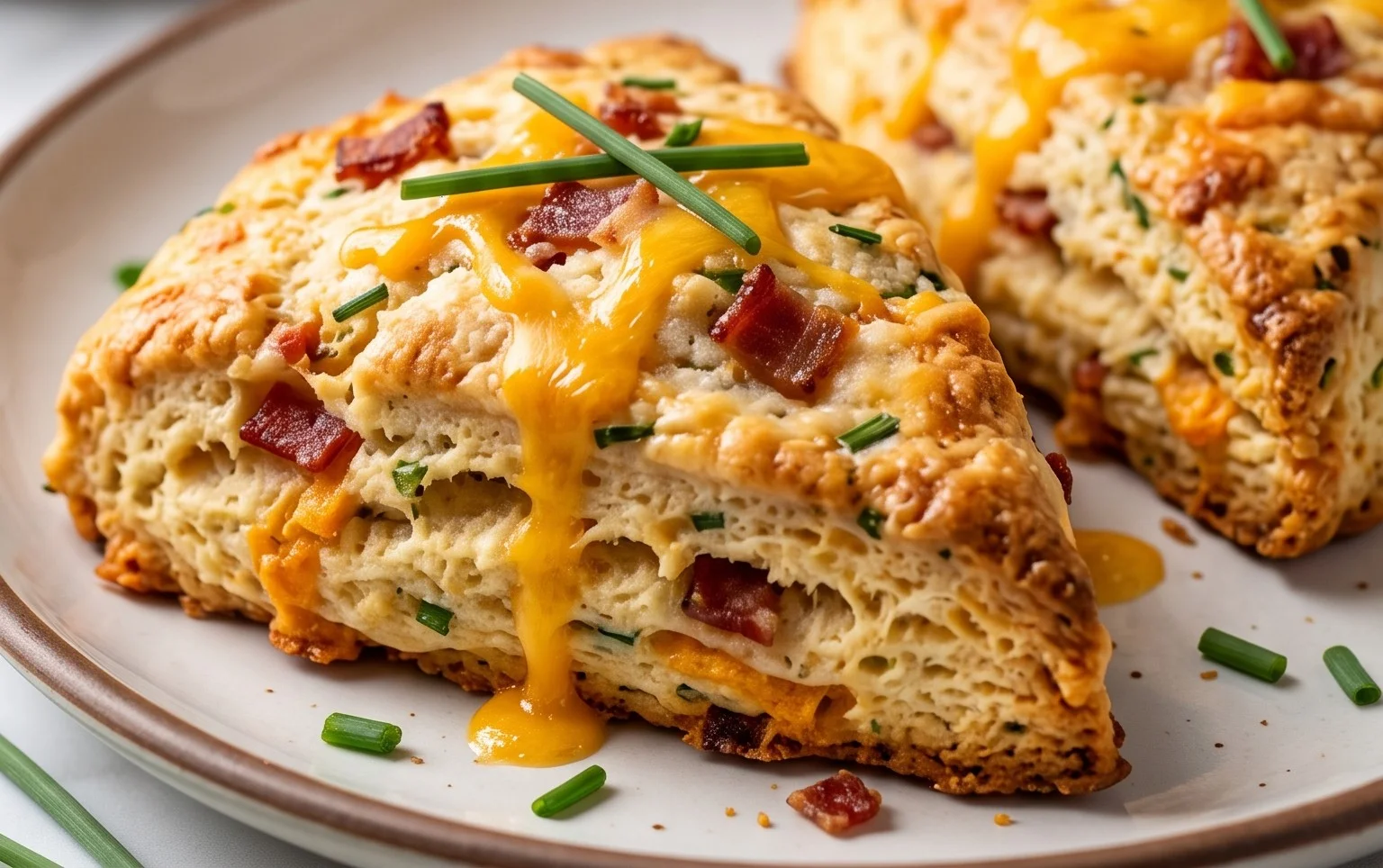Beef Bacon Cheddar and Chive Scones