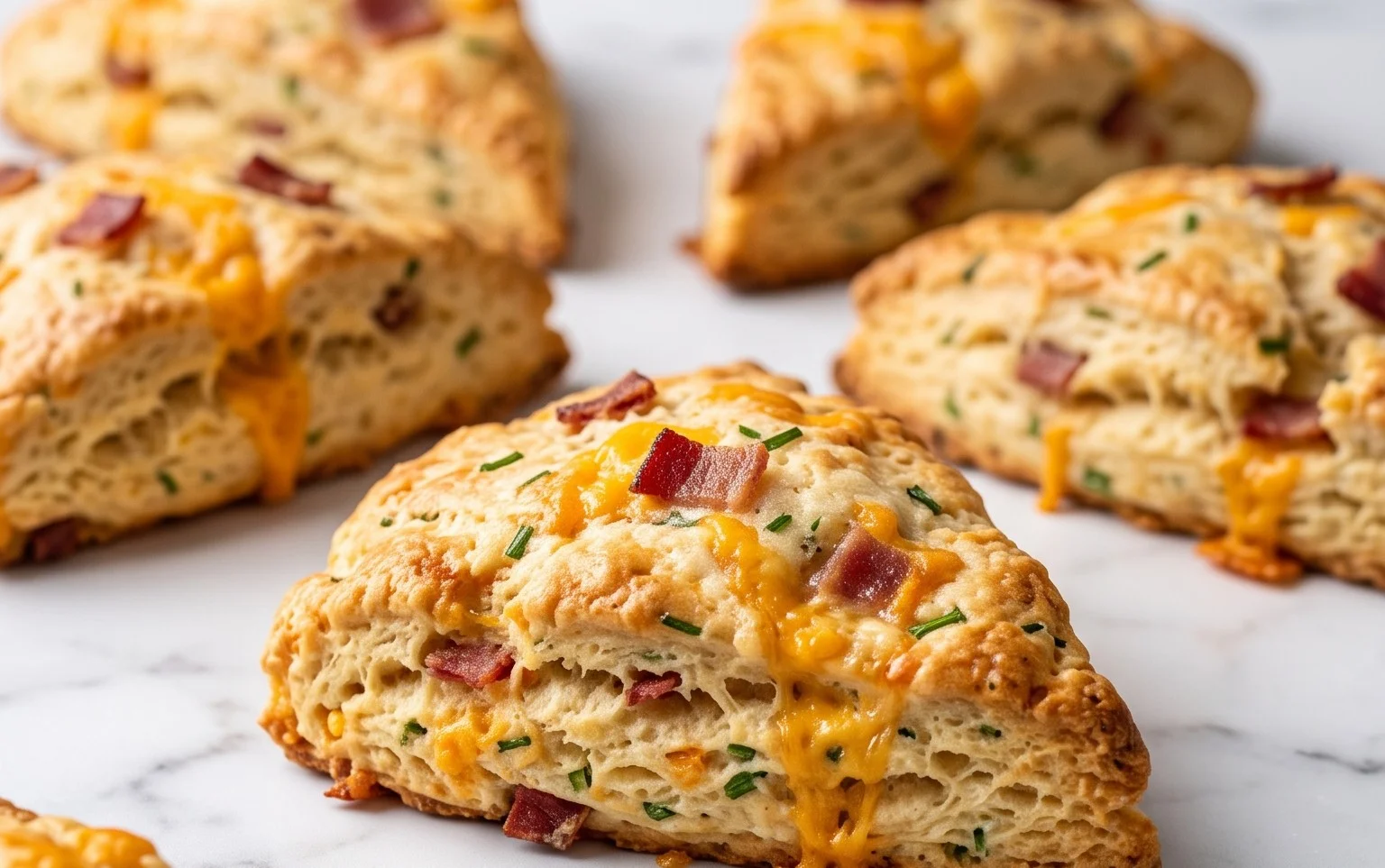 Beef Bacon Cheddar and Chive Scones